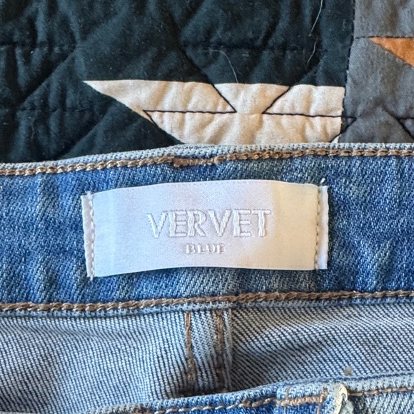 Vervet Distressed Flare Jeans in Light Blue - Picture 2 of 3